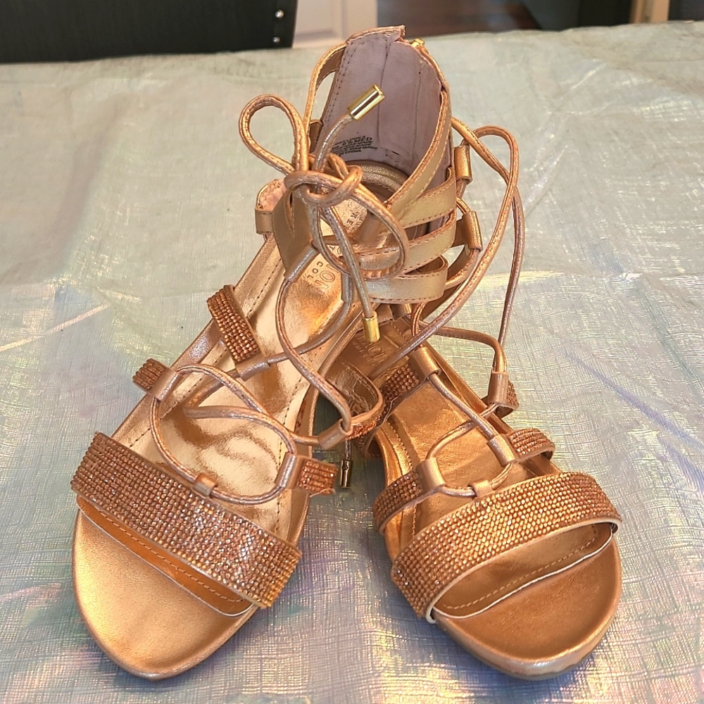 Nwob Kenneth Cole glitter metallic sandals 6.5